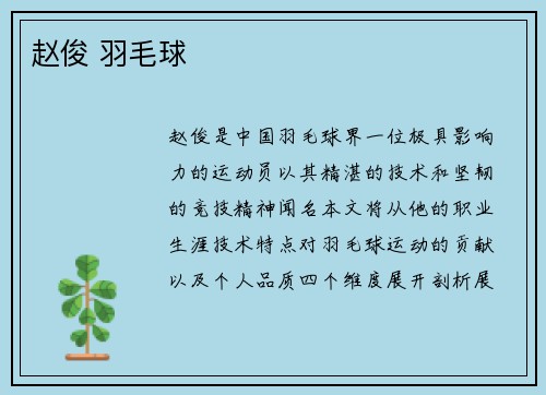 赵俊 羽毛球